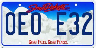 SD license plate 0EOE32