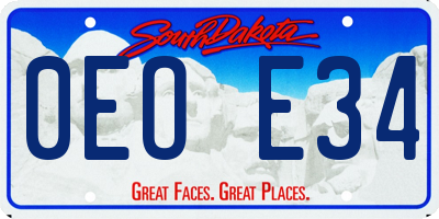 SD license plate 0EOE34