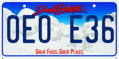 SD license plate 0EOE36