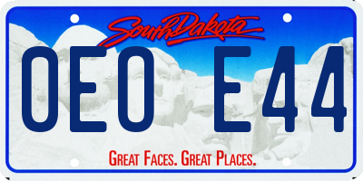 SD license plate 0EOE44