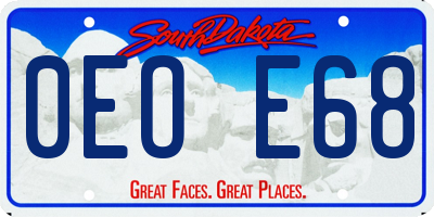 SD license plate 0EOE68
