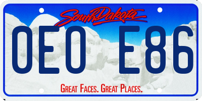 SD license plate 0EOE86