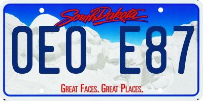 SD license plate 0EOE87