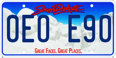 SD license plate 0EOE90