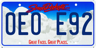 SD license plate 0EOE92