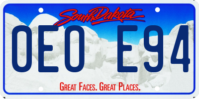 SD license plate 0EOE94