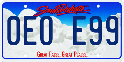 SD license plate 0EOE99