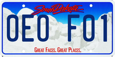 SD license plate 0EOF01