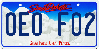 SD license plate 0EOF02