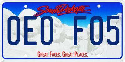 SD license plate 0EOF05