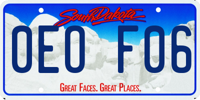 SD license plate 0EOF06