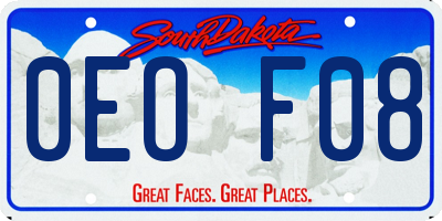 SD license plate 0EOF08