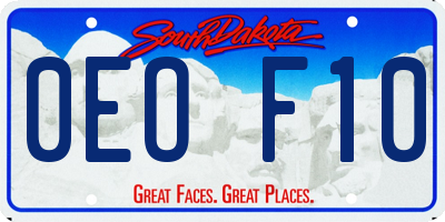 SD license plate 0EOF10