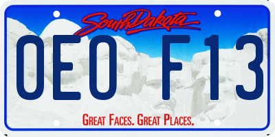 SD license plate 0EOF13