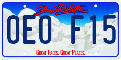 SD license plate 0EOF15
