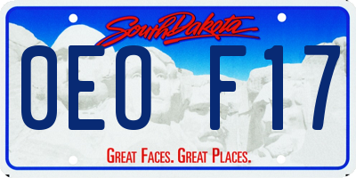 SD license plate 0EOF17