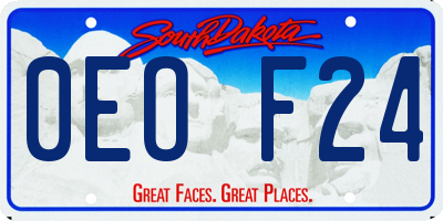 SD license plate 0EOF24
