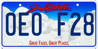 SD license plate 0EOF28