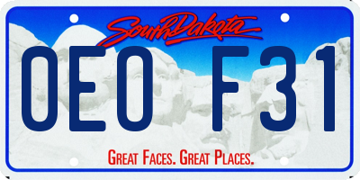SD license plate 0EOF31