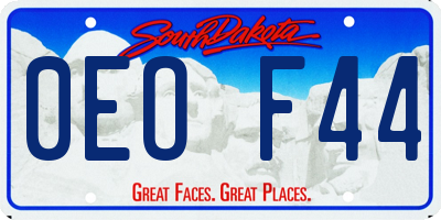 SD license plate 0EOF44