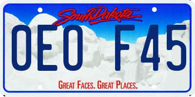 SD license plate 0EOF45
