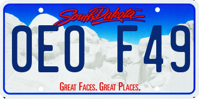 SD license plate 0EOF49
