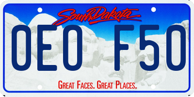 SD license plate 0EOF50