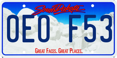 SD license plate 0EOF53