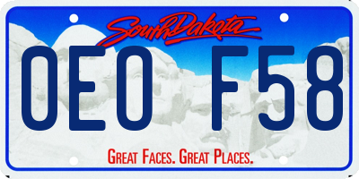 SD license plate 0EOF58