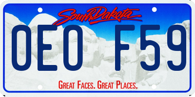 SD license plate 0EOF59