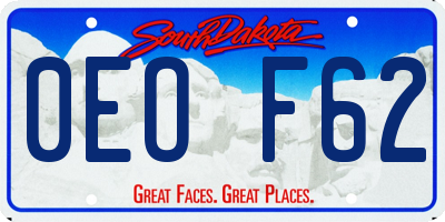 SD license plate 0EOF62
