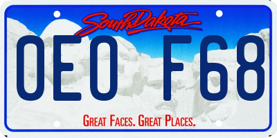 SD license plate 0EOF68