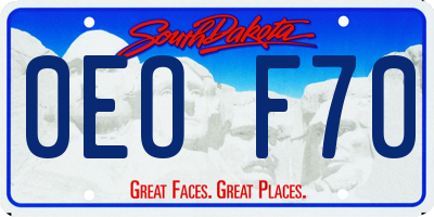 SD license plate 0EOF70