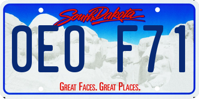 SD license plate 0EOF71