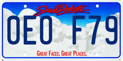 SD license plate 0EOF79