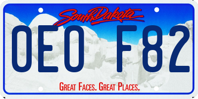 SD license plate 0EOF82