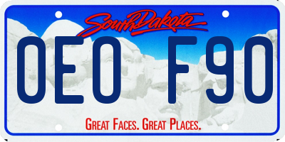 SD license plate 0EOF90