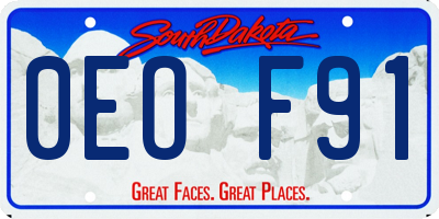 SD license plate 0EOF91