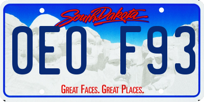 SD license plate 0EOF93