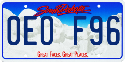 SD license plate 0EOF96