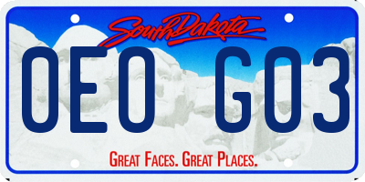 SD license plate 0EOG03