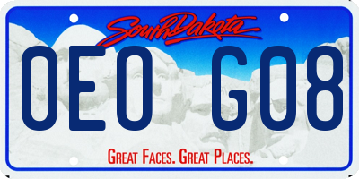 SD license plate 0EOG08