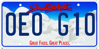 SD license plate 0EOG10