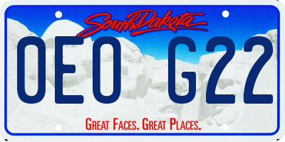 SD license plate 0EOG22