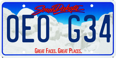 SD license plate 0EOG34