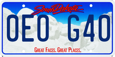 SD license plate 0EOG40