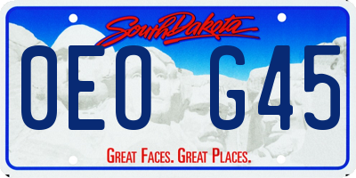 SD license plate 0EOG45