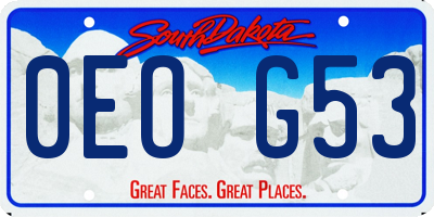 SD license plate 0EOG53