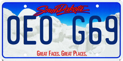 SD license plate 0EOG69