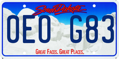 SD license plate 0EOG83